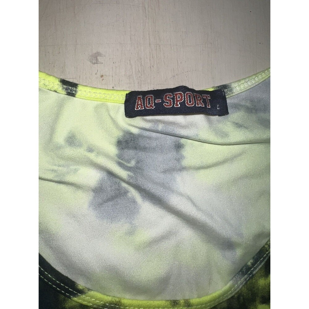 AQ-SPORT Women's Tie-Dye Scoop Neck Knit Stretch Sleeveless Tank Top Size L